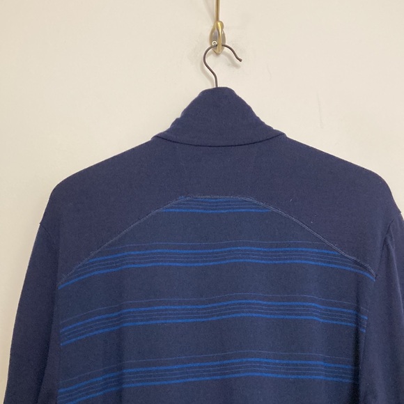 Icebreaker Shirt Mens Large Blue Merino Wool 260 Body Fit Long Sleeve Half Zip - Picture 4 of 12